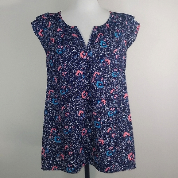 Motherhood Maternity Tops - Motherhood Maternity Blue Pink Floral Print Blouse Shirt Size Small